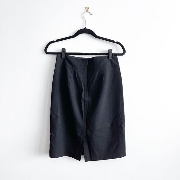Banana Republic Women's Stretch Straight Pencil Skirt Wool Black Lined Size 2 - Picture 2 of 9